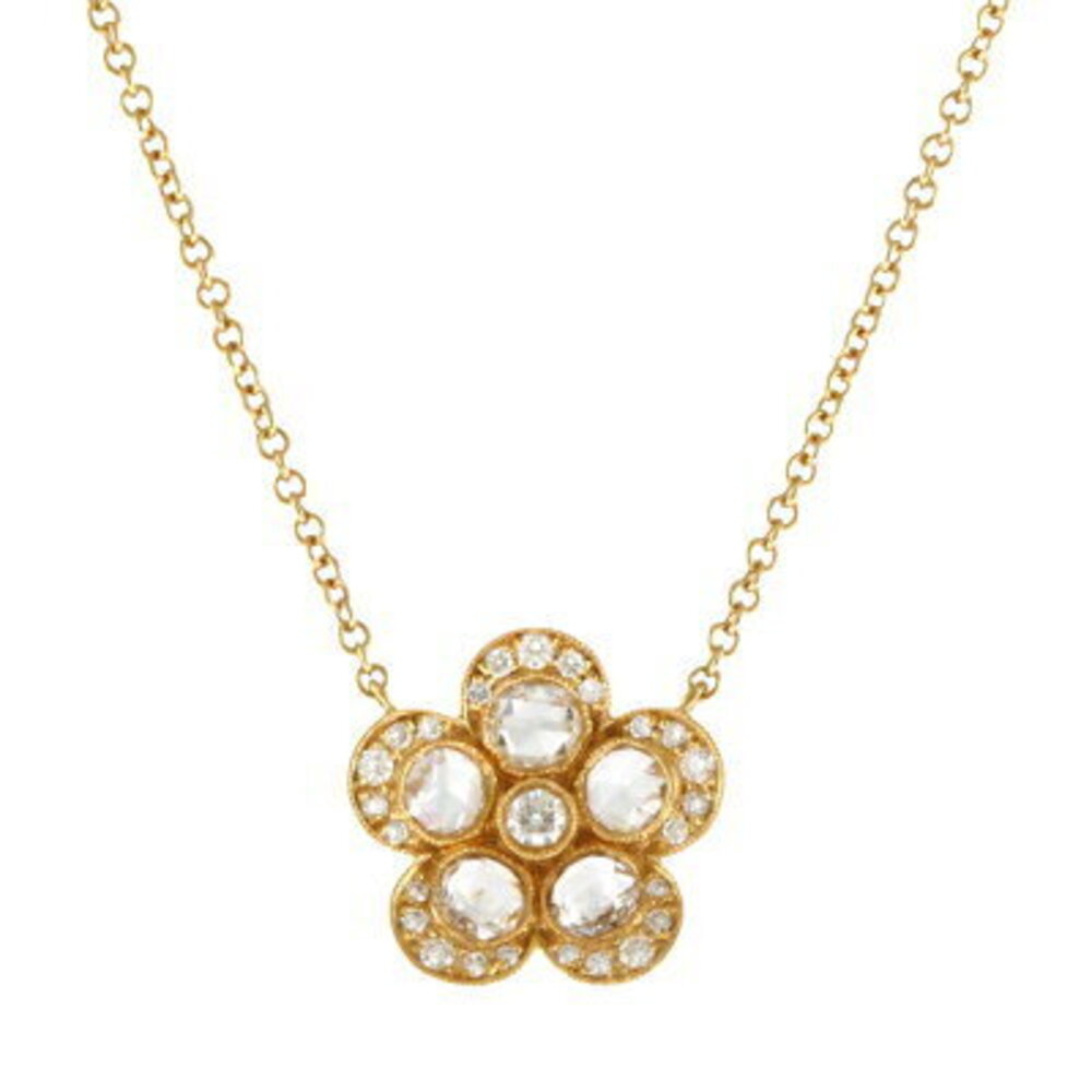 Tiffany Garden Flower Necklace gold Rose Pink diamonds Co